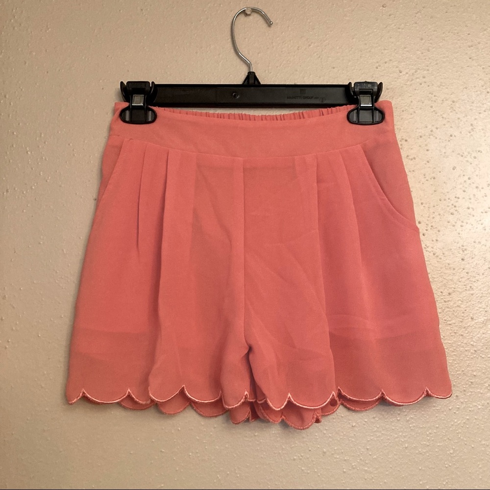 Coral Scalloped Shorts